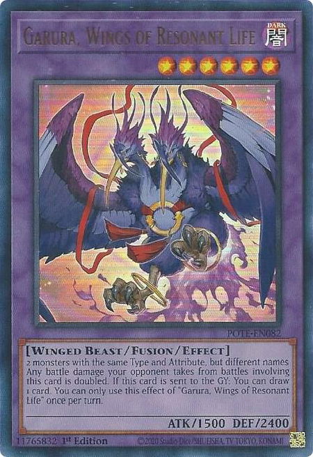 Garura, Wings of Resonant Life - Power of the Elements YuGiOh trading card