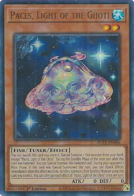 Paces, Light of the Ghoti - Power of the Elements YuGiOh trading card
