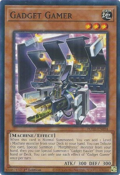 Gadget Gamer trading card from Power of the Elements Gadget Gamer - Power of the Elements YuGiOh trading card