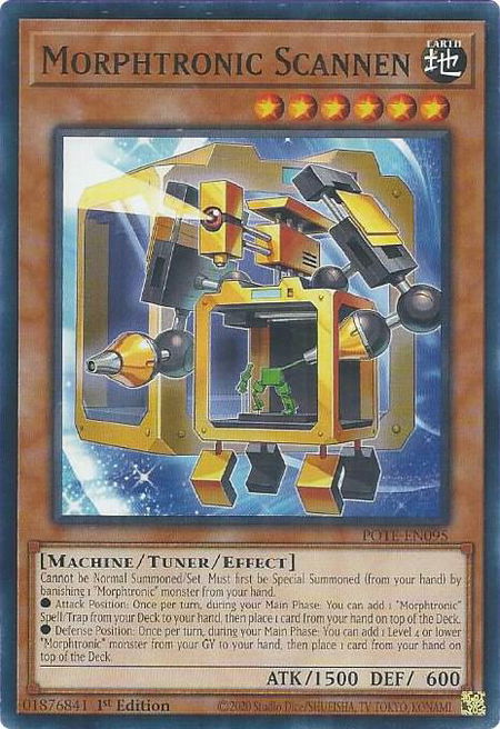 Morphtronic Scannen trading card from Power of the Elements Morphtronic Scannen - Power of the Elements YuGiOh trading card
