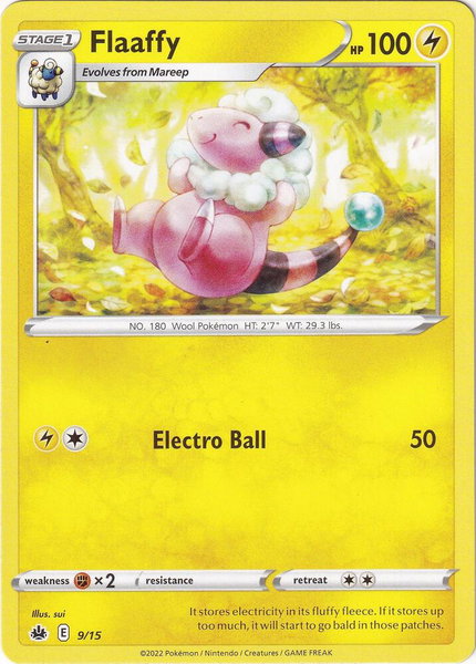 Flaaffy - 9/15 trading card from McDonald's Promos 2022 Flaaffy - 9/15 - McDonald's Promos 2022 Pokémon trading card