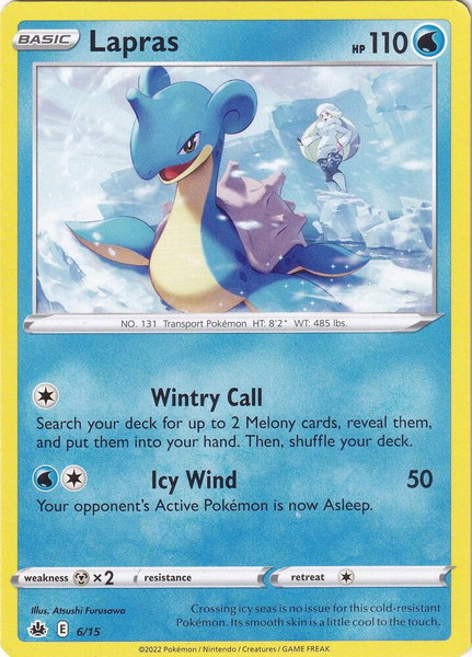 Lapras - 6/15 trading card from McDonald's Promos 2022 Lapras - 6/15 - McDonald's Promos 2022 Pokémon trading card