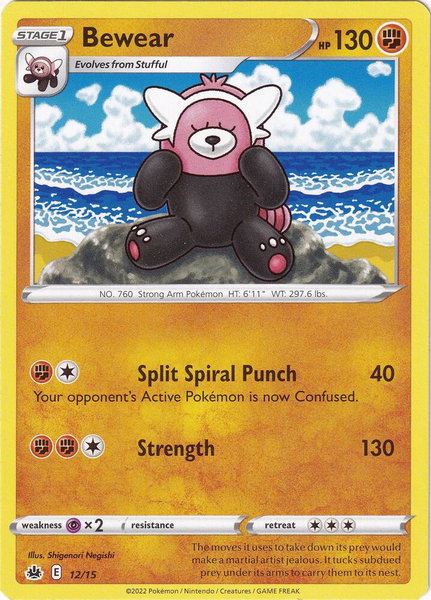 Bewear - 12/15 trading card from McDonald's Promos 2022 Bewear - 12/15 - McDonald's Promos 2022 Pokémon trading card