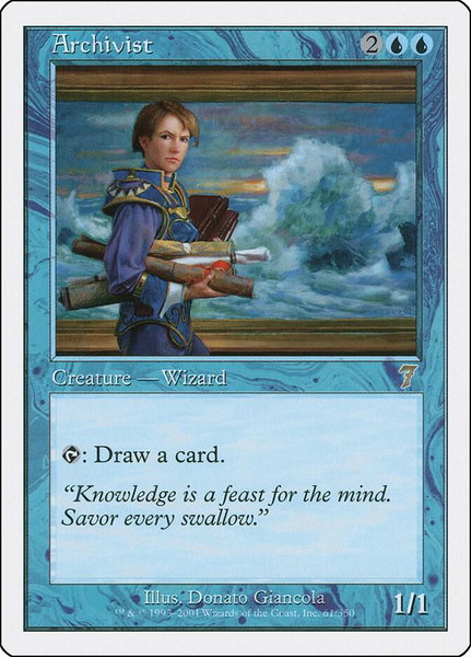 Archivist trading card from 7th Edition Archivist - 7th Edition Magic: The Gathering trading card