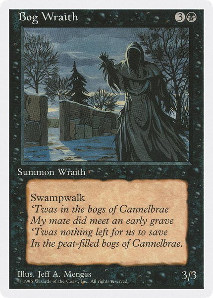 Bog Wraith trading card from Introductory Two-Player Set Bog Wraith - Introductory Two-Player Set Magic: The Gathering trading card