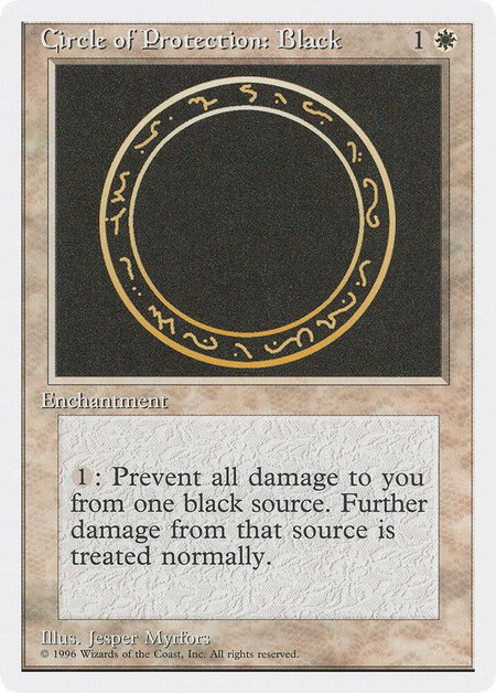 Circle of Protection: Black - Introductory Two-Player Set Magic: The Gathering trading card