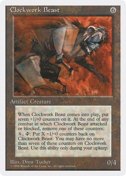 Clockwork Beast trading card from Introductory Two-Player Set Clockwork Beast - Introductory Two-Player Set Magic: The Gathering trading card