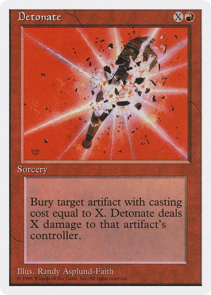Detonate trading card from Introductory Two-Player Set Detonate - Introductory Two-Player Set Magic: The Gathering trading card