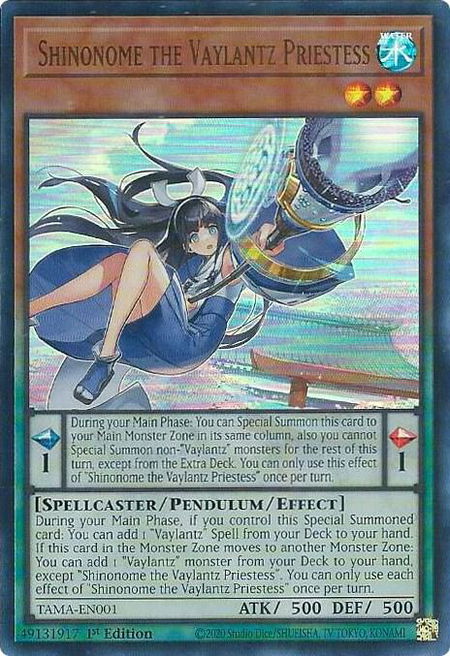 Shinonome the Vaylantz Priestess - Tactical Masters YuGiOh trading card