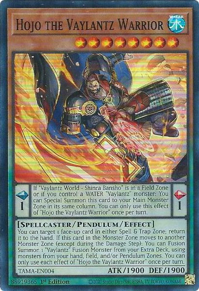 Hojo the Vaylantz Warrior trading card from Tactical Masters Hojo the Vaylantz Warrior - Tactical Masters YuGiOh trading card