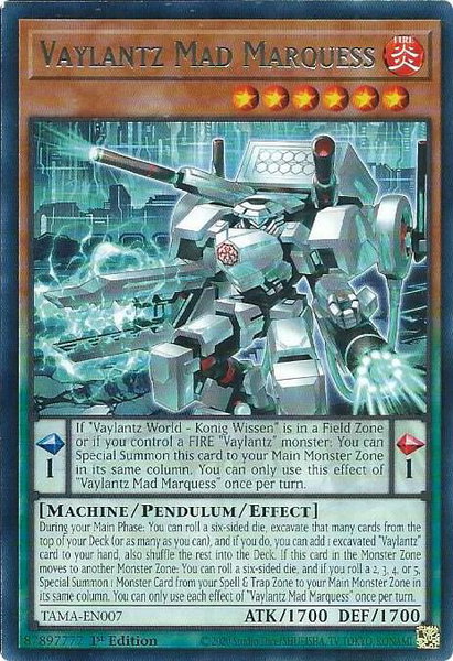Vaylantz Mad Marquess trading card from Tactical Masters Vaylantz Mad Marquess - Tactical Masters YuGiOh trading card