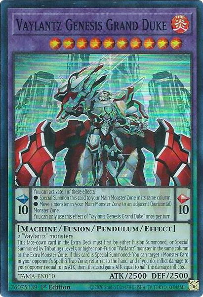 Vaylantz Genesis Grand Duke trading card from Tactical Masters Vaylantz Genesis Grand Duke - Tactical Masters YuGiOh trading card
