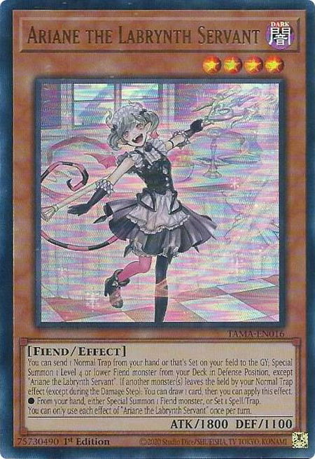 Ariane the Labrynth Servant trading card from Tactical Masters Ariane the Labrynth Servant - Tactical Masters YuGiOh trading card