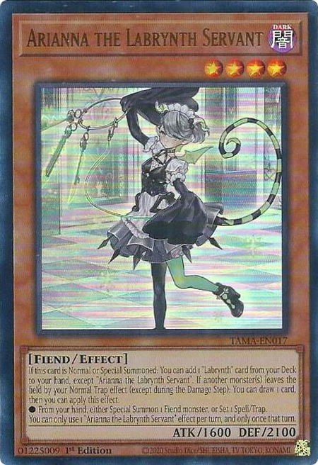 Arianna the Labrynth Servant trading card from Tactical Masters Arianna the Labrynth Servant - Tactical Masters YuGiOh trading card