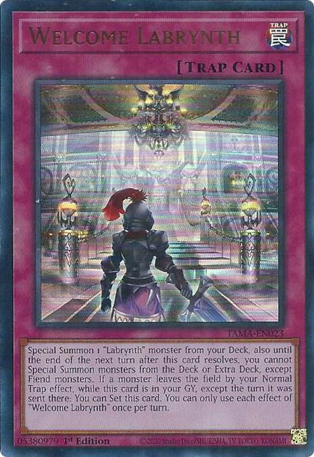 Welcome Labrynth trading card from Tactical Masters Welcome Labrynth - Tactical Masters YuGiOh trading card