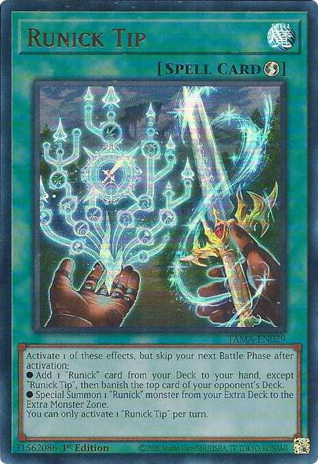 Runick Tip - Tactical Masters YuGiOh trading card