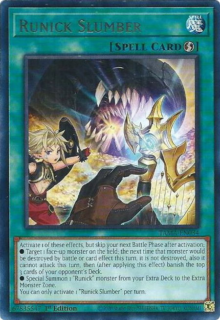 Runick Slumber - Tactical Masters YuGiOh trading card