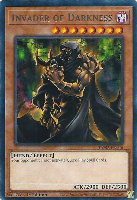 Invader of Darkness - Tactical Masters YuGiOh trading card