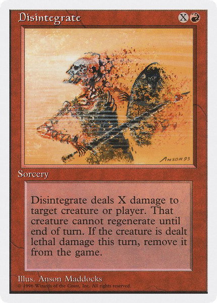Disintegrate trading card from Introductory Two-Player Set Disintegrate - Introductory Two-Player Set Magic: The Gathering trading card