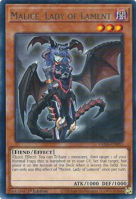 Malice, Lady of Lament - Tactical Masters YuGiOh trading card