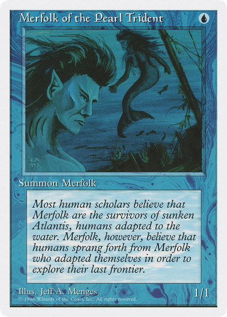 Merfolk of the Pearl Trident trading card from Introductory Two-Player Set Merfolk of the Pearl Trident - Introductory Two-Player Set Magic: The Gathering trading card