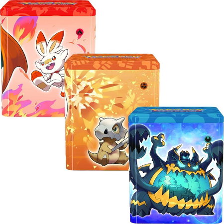 Pokemon Stacking Tins: Fighting-Fire-Darkness [Set of 3] - SWSH11: Lost Origin Pokémon trading card