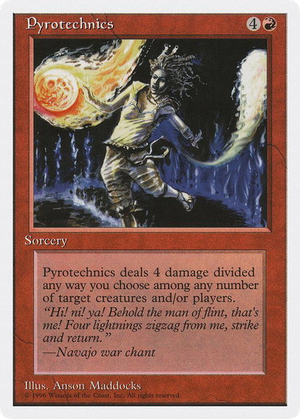 Pyrotechnics trading card from Introductory Two-Player Set Pyrotechnics - Introductory Two-Player Set Magic: The Gathering trading card
