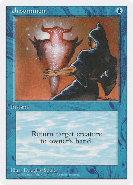 Unsummon trading card from Introductory Two-Player Set Unsummon - Introductory Two-Player Set Magic: The Gathering trading card