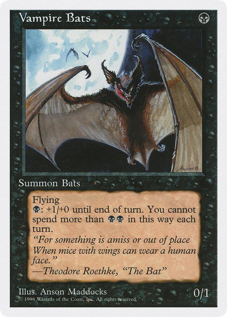 Vampire Bats trading card from Introductory Two-Player Set Vampire Bats - Introductory Two-Player Set Magic: The Gathering trading card