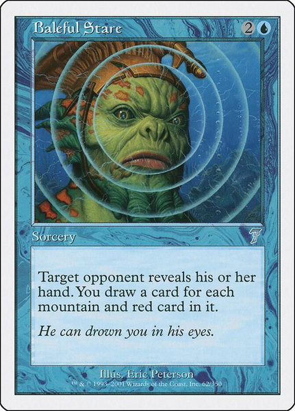 Baleful Stare trading card from 7th Edition Baleful Stare - 7th Edition Magic: The Gathering trading card