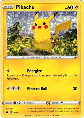 Pikachu - 7/15 trading card from McDonald's Promos 2022 Pikachu - 7/15 - McDonald's Promos 2022 Pokémon trading card