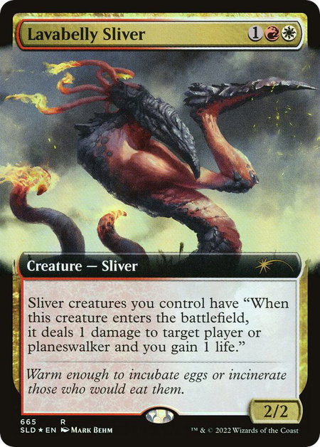 Lavabelly Sliver (Extended Art) trading card from Secret Lair Drop Series Lavabelly Sliver (Extended Art) - Secret Lair Drop Series Magic: The Gathering trading card