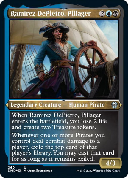 Ramirez DePietro, Pillager (Foil Etched) trading card from Commander: Dominaria United Ramirez DePietro, Pillager (Foil Etched) - Commander: Dominaria United Magic: The Gathering trading card