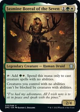 Jasmine Boreal of the Seven trading card from Commander: Dominaria United Jasmine Boreal of the Seven - Commander: Dominaria United Magic: The Gathering trading card