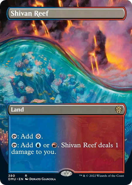 Shivan Reef (Borderless) - Dominaria United Magic: The Gathering trading card