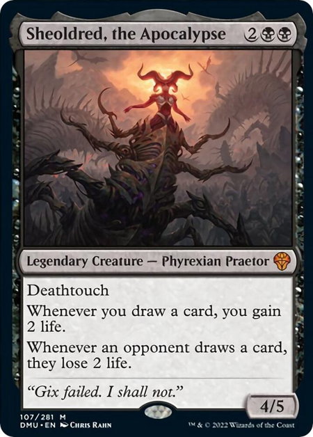 Sheoldred, the Apocalypse - Dominaria United Magic: The Gathering trading card