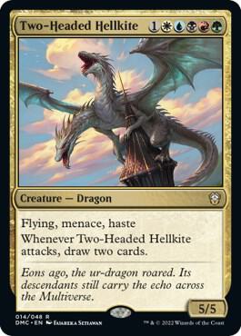 Two-Headed Hellkite trading card from Commander: Dominaria United Two-Headed Hellkite - Commander: Dominaria United Magic: The Gathering trading card