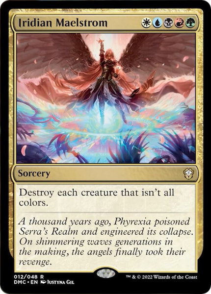Iridian Maelstrom trading card from Commander: Dominaria United Iridian Maelstrom - Commander: Dominaria United Magic: The Gathering trading card