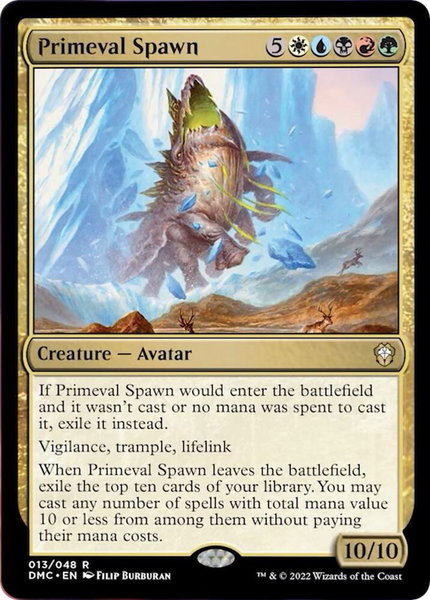 Primeval Spawn trading card from Commander: Dominaria United Primeval Spawn - Commander: Dominaria United Magic: The Gathering trading card