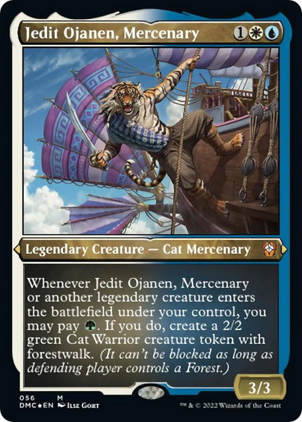 Jedit Ojanen, Mercenary (Foil Etched) trading card from Commander: Dominaria United Jedit Ojanen, Mercenary (Foil Etched) - Commander: Dominaria United Magic: The Gathering trading card