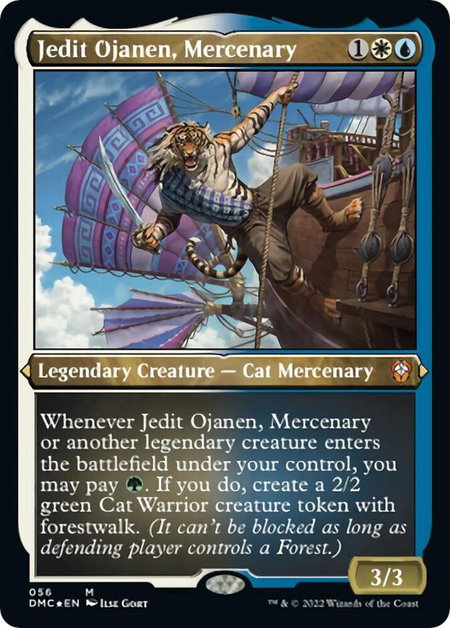 Jedit Ojanen, Mercenary (Foil Etched) trading card from Commander: Dominaria United Jedit Ojanen, Mercenary (Foil Etched) - Commander: Dominaria United Magic: The Gathering trading card