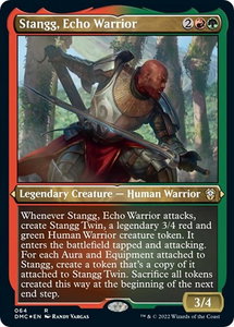 Stangg, Echo Warrior (Foil Etched) - Commander: Dominaria United (DMC) #64 - Rare Magic: The Gathering Trading Card