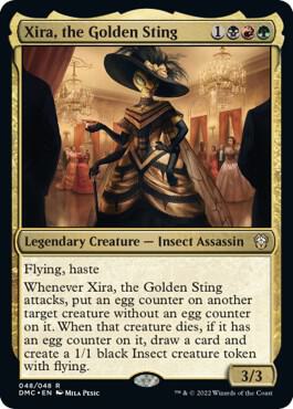 Xira, the Golden Sting trading card from Commander: Dominaria United Xira, the Golden Sting - Commander: Dominaria United Magic: The Gathering trading card