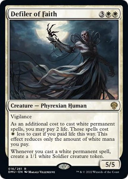 Defiler of Faith trading card from Dominaria United Defiler of Faith - Dominaria United Magic: The Gathering trading card