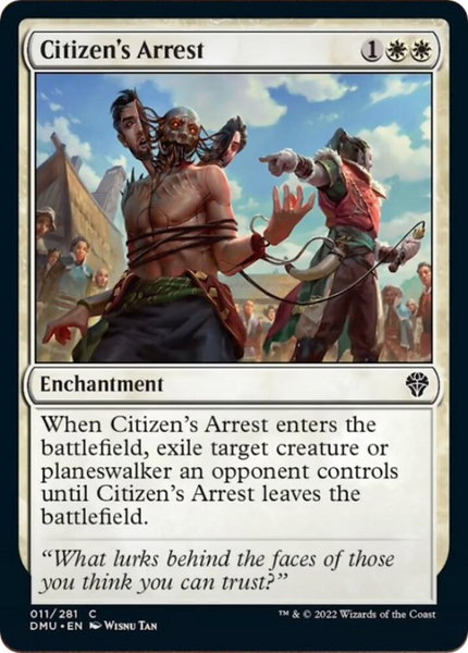 Citizen's Arrest trading card from Dominaria United Citizen's Arrest - Dominaria United Magic: The Gathering trading card