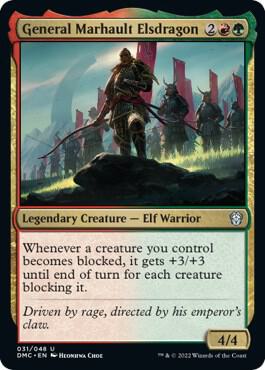 General Marhault Elsdragon trading card from Commander: Dominaria United General Marhault Elsdragon - Commander: Dominaria United Magic: The Gathering trading card