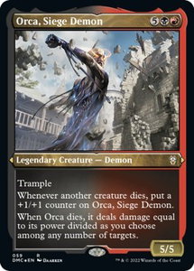 Orca, Siege Demon (Foil Etched) - Commander: Dominaria United (DMC) #59 - Rare Magic: The Gathering Trading Card