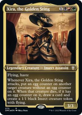 Xira, the Golden Sting (Foil Etched) trading card from Commander: Dominaria United Xira, the Golden Sting (Foil Etched) - Commander: Dominaria United Magic: The Gathering trading card