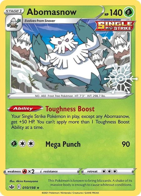 Abomasnow - 010/198 (Holiday Calendar) trading card from Miscellaneous Cards & Products Abomasnow - 010/198 (Holiday Calendar) - Miscellaneous Cards & Products Pokémon trading card