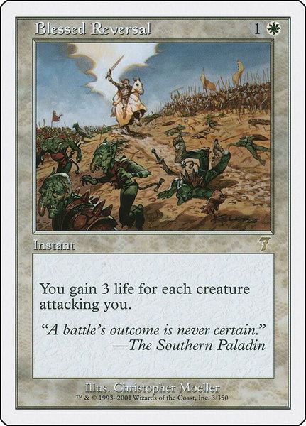 Blessed Reversal trading card from 7th Edition Blessed Reversal - 7th Edition Magic: The Gathering trading card